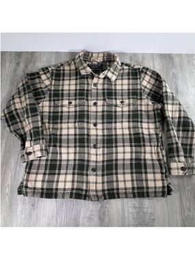 Filson Deer Island Jac Shirt Jacket Dark Cream & Green Men’s Medium Button Up